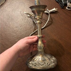 International Silver Co  silver-plated Victorian-style table lamp